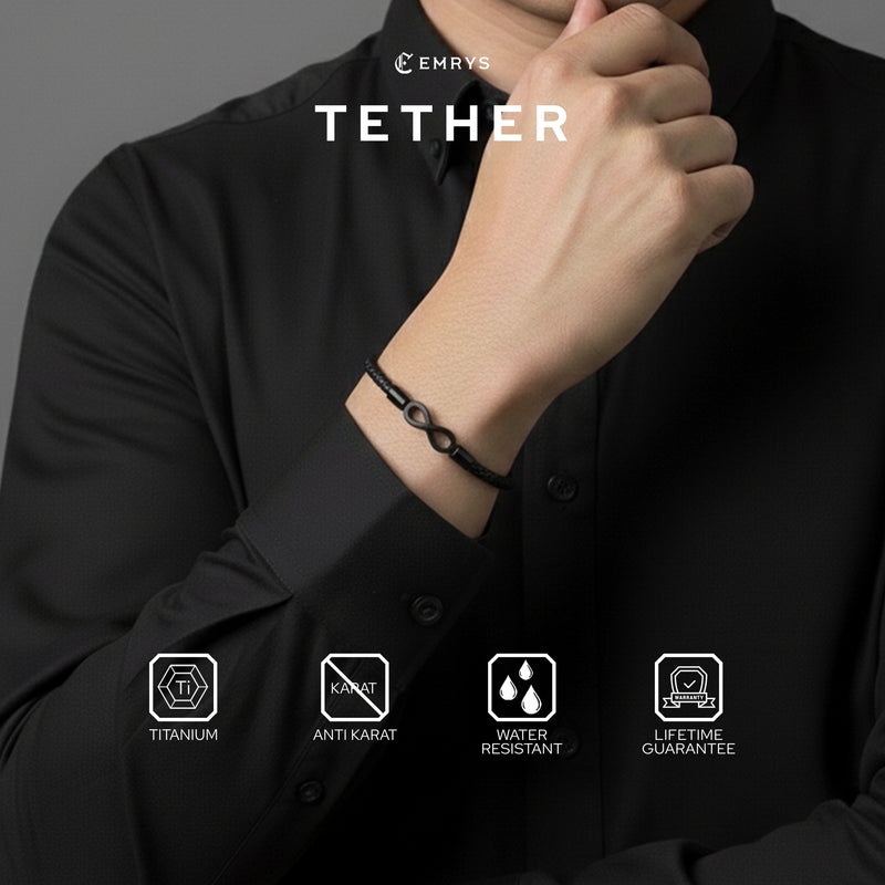 Emrys TETHER Bracelet Real Leather Gelang Kulit Pria Wanita