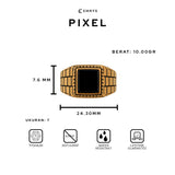 Emrys PIXEL Premium Ring Cincin Titanium Pria Wanita Anti Karat Tahan Air