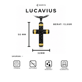 Emrys Liontin Set LUCAVIUS Titanium Anti Karat Kalung Liontin Salib Titanium Pria Wanita