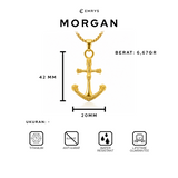 Emrys Liontin Set MORGAN Real Titanium Anti Karat Kalung Titanium Pria Wanita