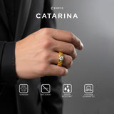 Emrys Premium Ring CATARINA Real Titanium Anti Karat Cincin Titanium Pria Wanita