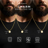 Emrys Bundling Charm X Necklace Titanium Anti Karat Kalung Liontin Set Titanium Pria Wanita