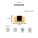 Emrys Premium Ring ROGER Real Titanium Anti Karat Cincin Titanium Pria Wanita
