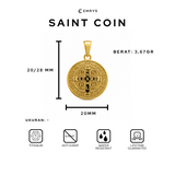 Emrys Liontin Set SAINT COIN + SIERRA Real Titanium Anti Karat Kalung Liontin Titanium Pria Wanita