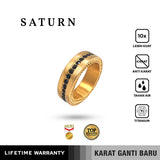Emrys Premium Ring SATURN New Colour  Real Titanium Anti Karat Cincin Pria Wanita