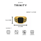Emrys TRINITY Premium Ring Cincin Titanium Pria Wanita Anti Karat Tahan Air