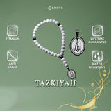 Emrys Premium TAZKIYAH Prayer Beads Real Stone Tasbih Batu 33 Butir + LAFADZ ALLAH OVAL