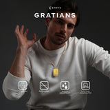 Emrys Liontin Set GRATIANS Real Titanium Anti Karat Kalung Titanium Pria Wanita