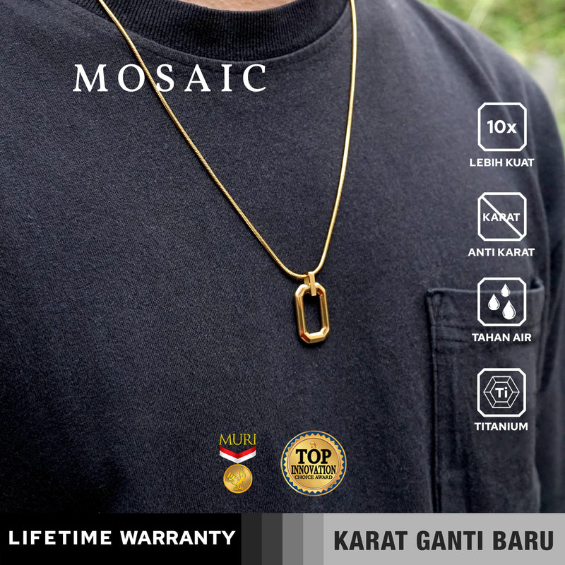 Emrys Liontin Set MOSAIC Kalung Liontin Titanium Anti Karat Pria Wanita