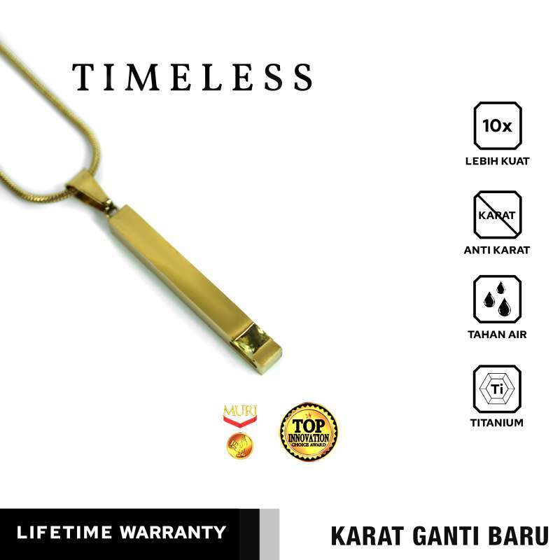 Emrys Liontin Set TIMELESS Real Titanium Anti Karat Kalung Titanium Pria Wanita
