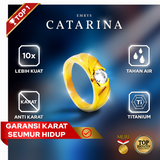 Emrys Premium Ring CATARINA Real Titanium Anti Karat Cincin Titanium Pria Wanita