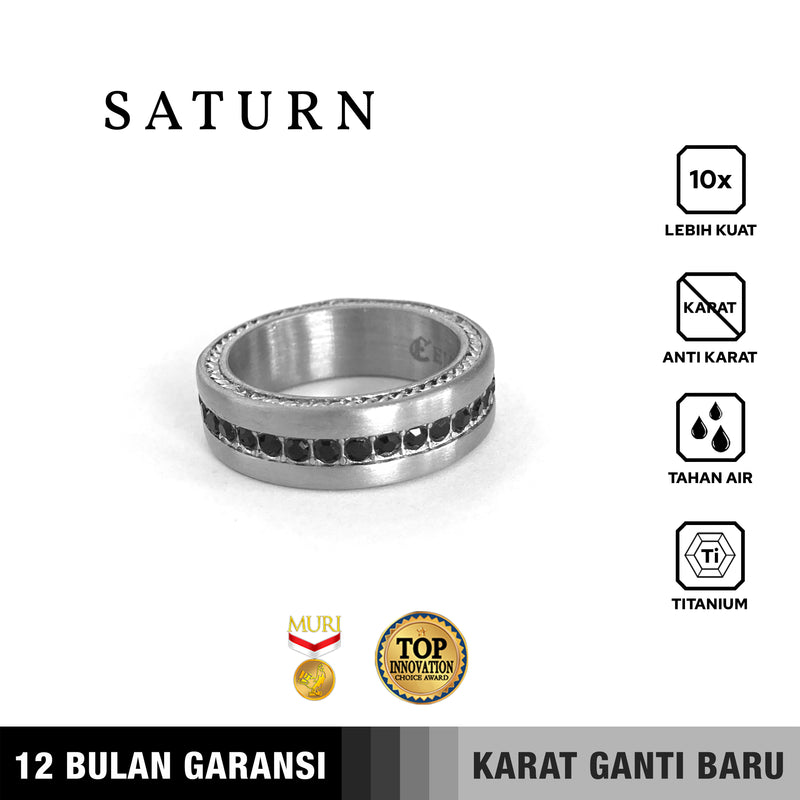 Emrys Premium Ring SATURN New Colour  Real Titanium Anti Karat Cincin Pria Wanita