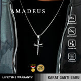 Emrys Liontin Set AMADEUS Titanium Anti Karat Kalung Liontin Salib Titanium Pria Wanita