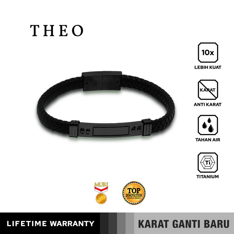 Emrys THEO Bracelet Real Leather Gelang Kulit Pria dan Wanita