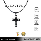 Emrys Liontin Set LUCAVIUS Titanium Anti Karat Kalung Liontin Salib Titanium Pria Wanita