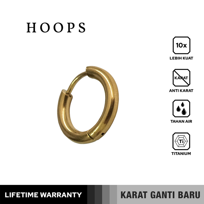 Emrys HOOPS 1 PASANG Anting Tindik TITANIUM Anti Karat Pria dan Wanita