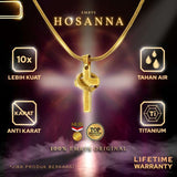 Emrys Liontin Set HOSANNA Titanium Anti Karat Kalung Liontin Salib Titanium Pria Wanita