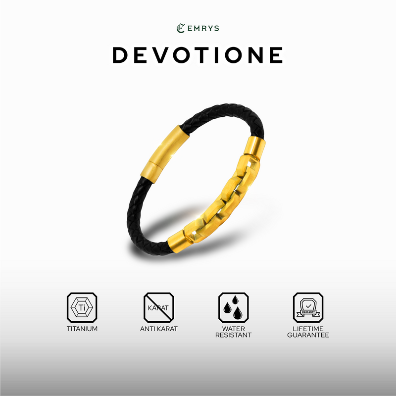 Emrys DEVOTIONE Real Leather Gelang Kulit Asli Pria Wanita