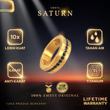Emrys Premium Ring SATURN New Colour  Real Titanium Anti Karat Cincin Pria Wanita