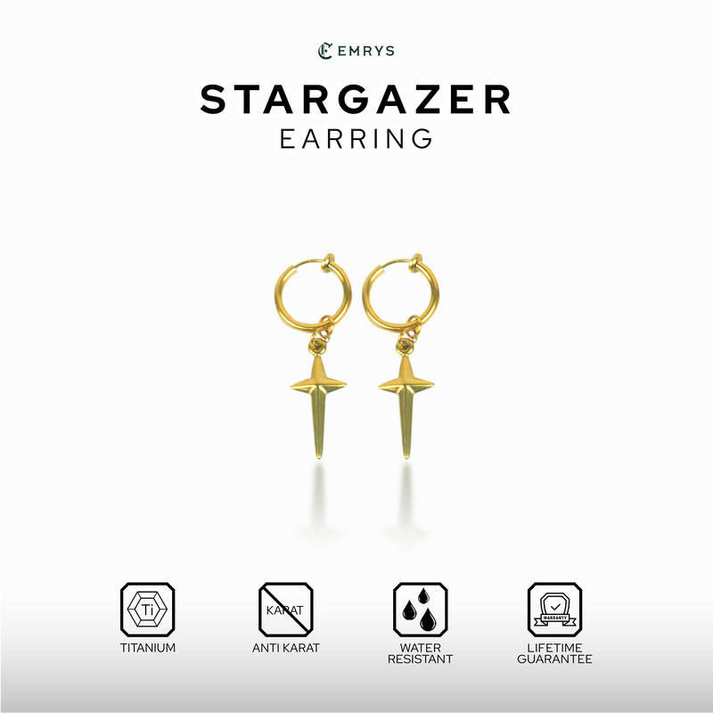 Emrys STARGAZER ANTING Jepit Titanium Anti Karat Pria dan Wanita