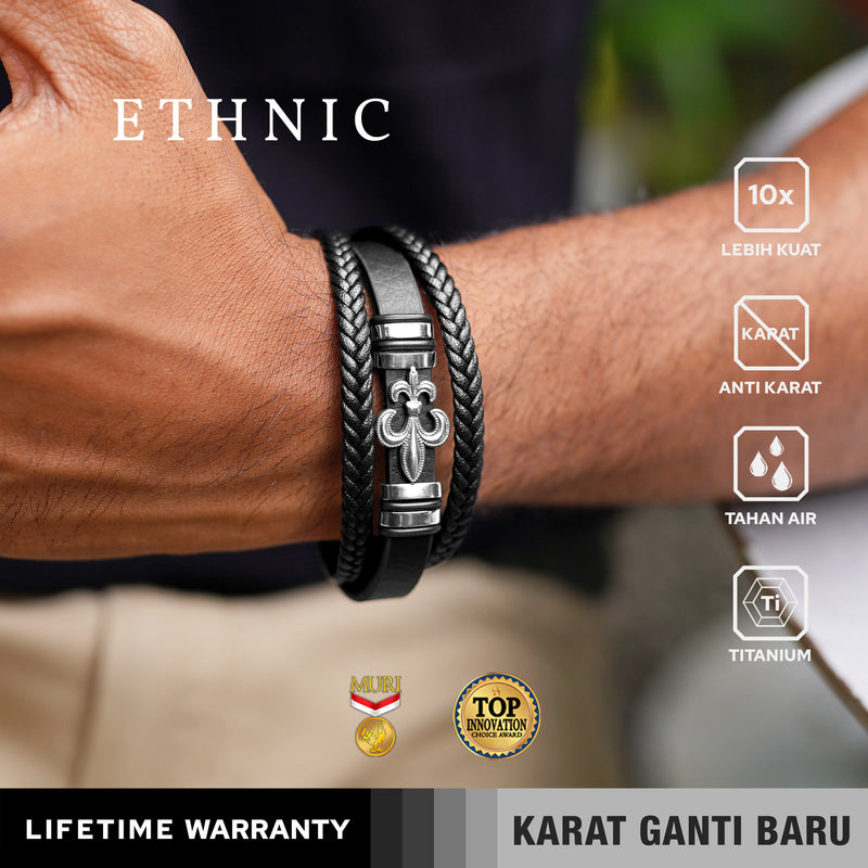 Emrys ETHNIC Bracelet Real Leather Gelang Kulit Pria Wanita
