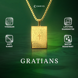 Emrys Liontin Set GRATIANS Real Titanium Anti Karat Kalung Titanium Pria Wanita