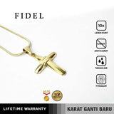 Emrys Liontin Set FIDEL Titanium Anti Karat Kalung Liontin Salib Titanium Pria Wanita