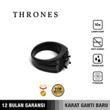 Emrys Premium Ring THRONES BLACK Real Titanium Anti Karat Cincin Titanium Pria Wanita