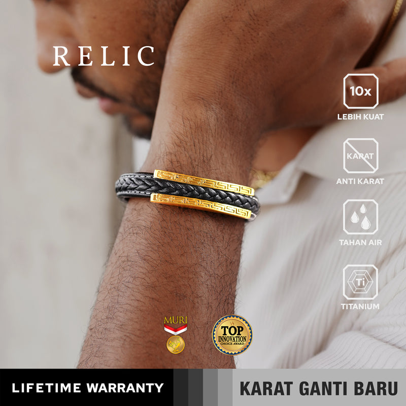 Emrys RELIC Bracelet Real Leather Gelang Kulit Pria Wanita