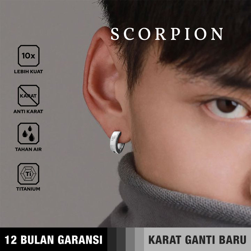 Emrys SCORPION Anting Jepit TITANIUM Anti Karat Pria dan Wanita
