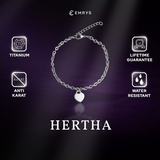 Emrys Bracelet HERTHA Real Titanium Gelang Rantai Anti Karat Pria dan Wanita