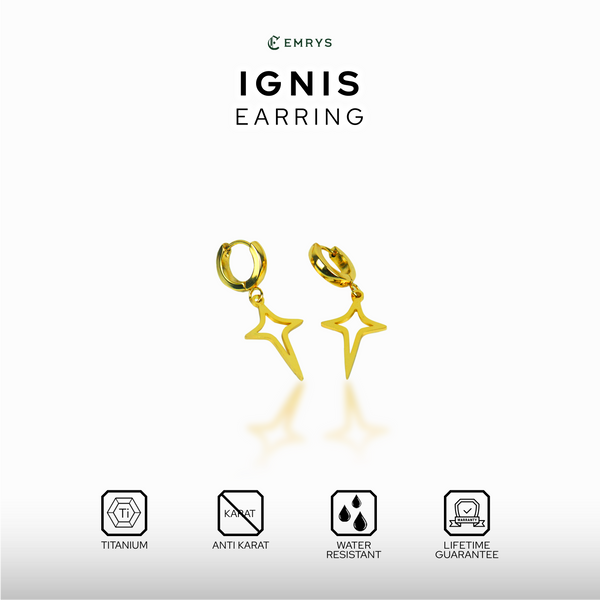 Emrys IGNIS ANTING Tindik Titanium Anti Karat Pria dan Wanita
