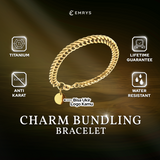 Emrys Bundling Charm X Bracelet Titanium Anti Karat Gelang Titanium Pria Wanita