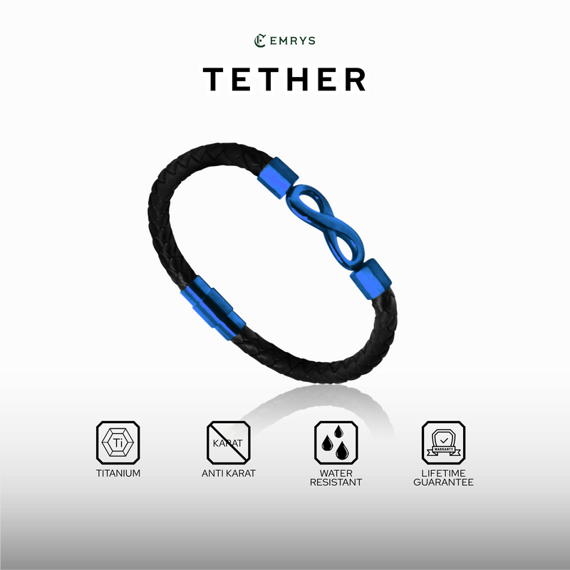Emrys TETHER Bracelet Real Leather Gelang Kulit Pria Wanita