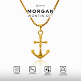 Emrys Liontin Set MORGAN Real Titanium Anti Karat Kalung Titanium Pria Wanita