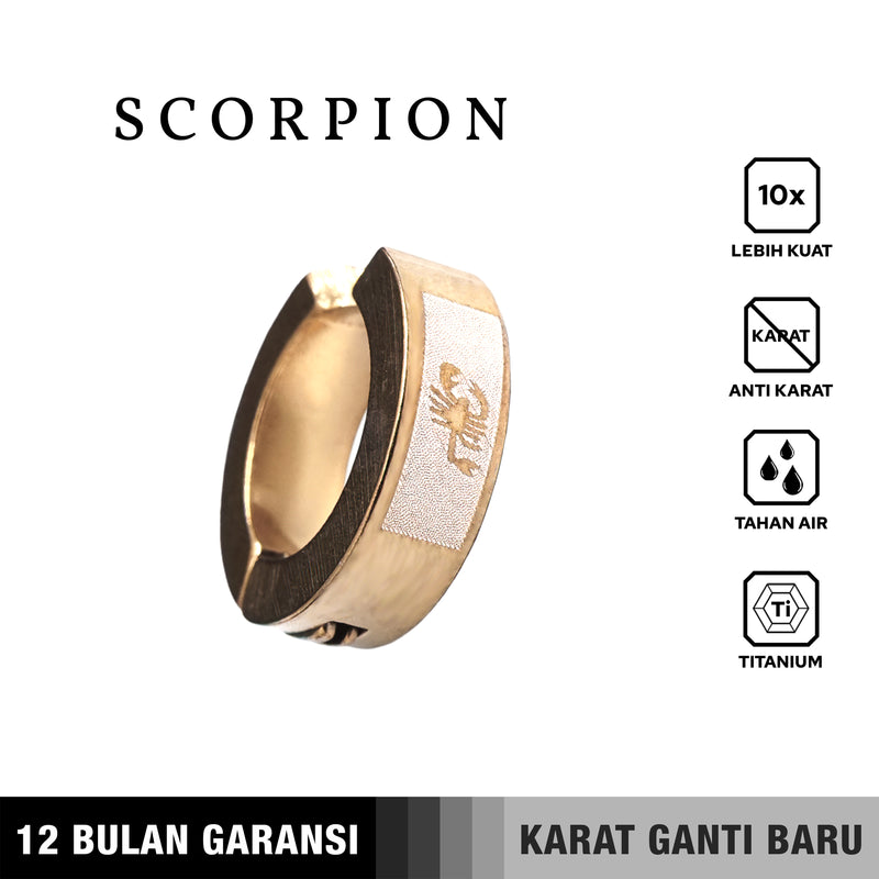Emrys SCORPION Anting Jepit TITANIUM Anti Karat Pria dan Wanita