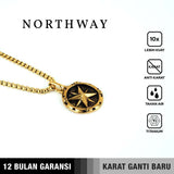 Emrys Liontin Set NORTHWAY Kalung Liontin Titanium Anti Karat Pria Wanita