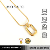 Emrys Liontin Set MOSAIC Kalung Liontin Titanium Anti Karat Pria Wanita