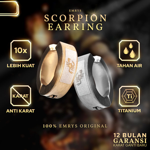 Emrys SCORPION Anting Jepit TITANIUM Anti Karat Pria dan Wanita