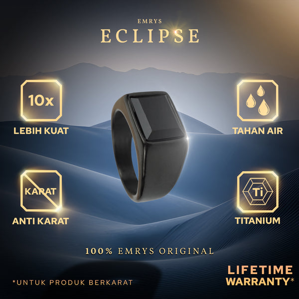 Emrys Premium Ring ECLIPSE BLACK DOFF Ring Cincin Titanium Pria Wanita