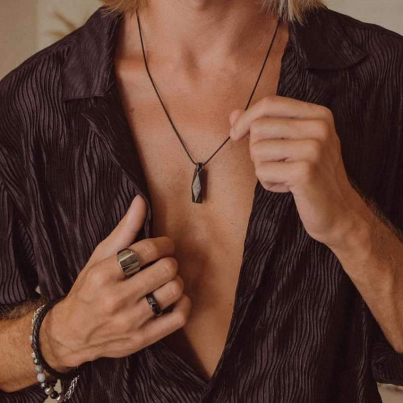 Emrys Liontin Set LEXYS Real Titanium Anti Karat Kalung Titanium Pria Wanita