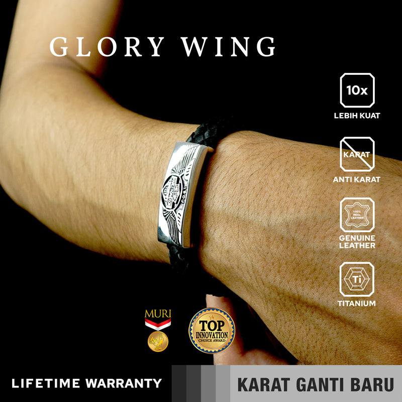 Emrys GLORY WING Bracelet Real Leather Gelang Kulit Pria dan Wanita