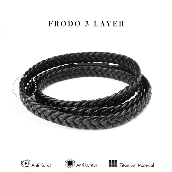 Emrys FRODO 3 LAYER Bracelet Real Leather Gelang Kulit Pria Wanita