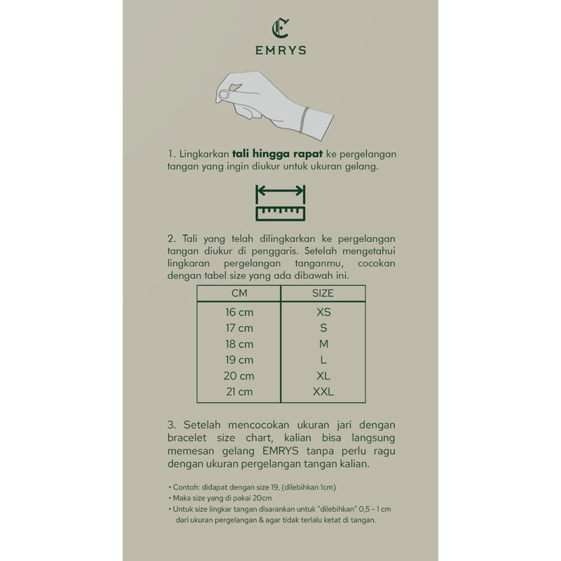 Emrys ETHAN Bracelet Real Leather Gelang Kulit Pria dan Wanita