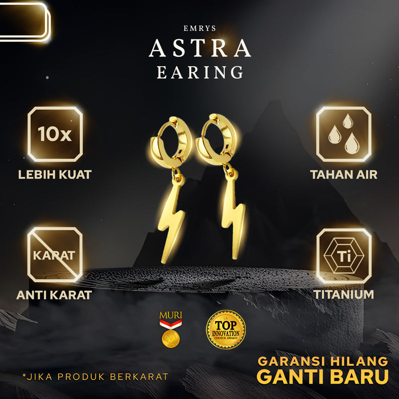 Emrys ASTRA Anting Tindik TITANIUM Anti Karat Pria dan Wanita