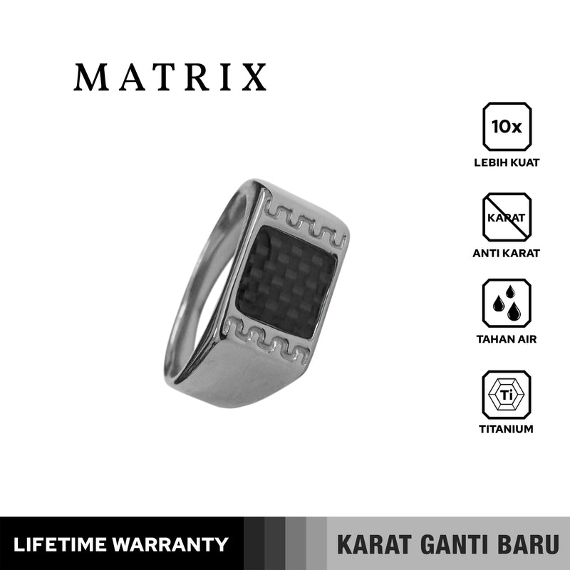 Emrys Premium Ring MATRIX Carbon Real Titanium Anti Karat Cincin Titanium Pria Wanita