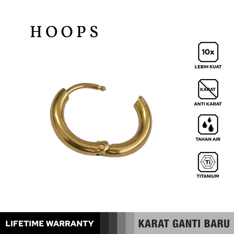 Emrys HOOPS 1 PASANG Anting Tindik TITANIUM Anti Karat Pria dan Wanita