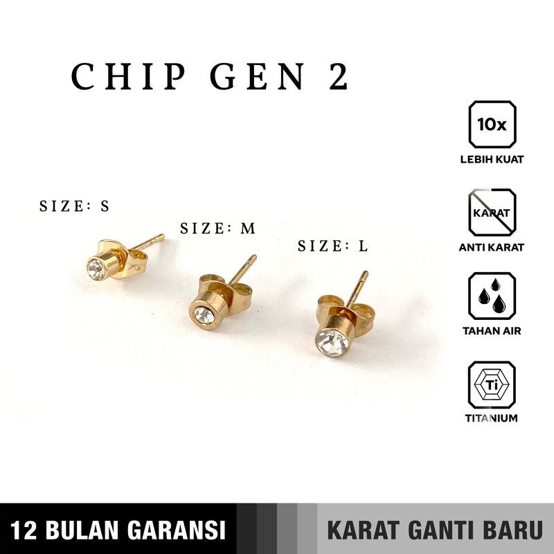 Emrys CHIP GEN 2  EARING 1 Pasang  Anting Tindik TITANIUM Anti Karat Pria dan Wanita