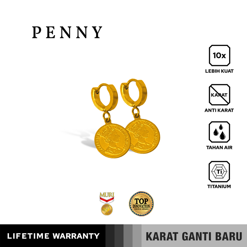 Emrys PENNY ANTING Tindik Titanium Anti Karat Pria dan Wanita