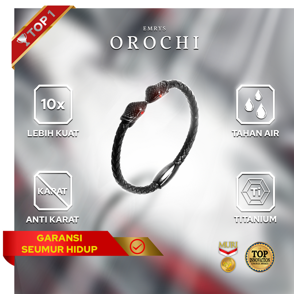 Emrys OROCHI  Bracelet Real Leather Gelang Kulit Pria Wanita